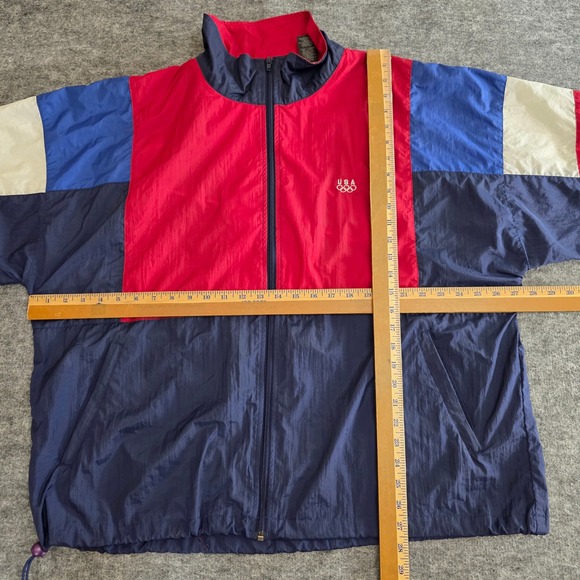 Vintage USA Olympic Windbreaker Jacket Mens XL Full Zip Multicolor Colorblock - Picture 8 of 11